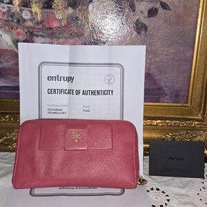 Prada Vibrant Pink Leather Wallet